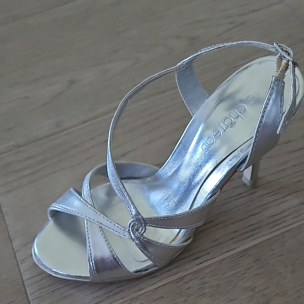Le Chateau Silver Strappy heels